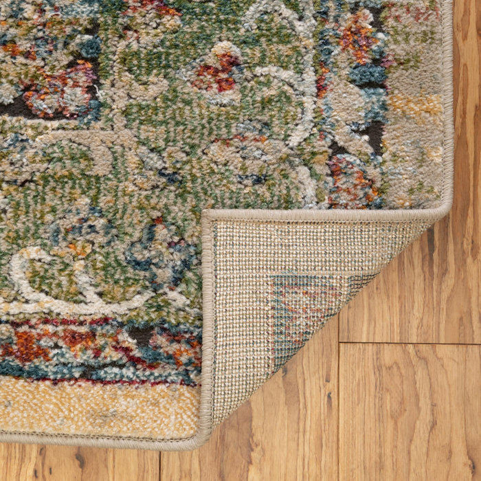 Bungalow Rose Dederang Performance Green Rug & Reviews Wayfair